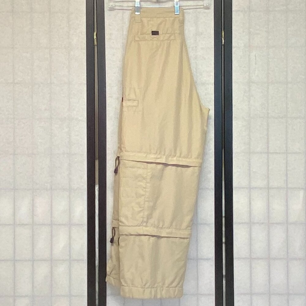 OTB Khaki Denim Cargo Pants 30 Zip-Off Convertible 3-in-1 Baggy HipHop Outdoors - Picture 6 of 12